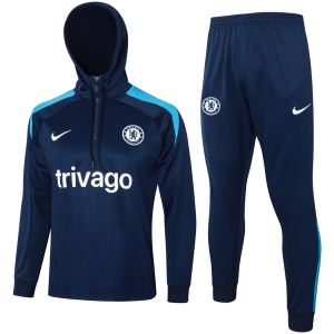 Ensemble de survêtement Chelsea – Sweat à capuche + Pantalon d’entraînement Royal 2024/25