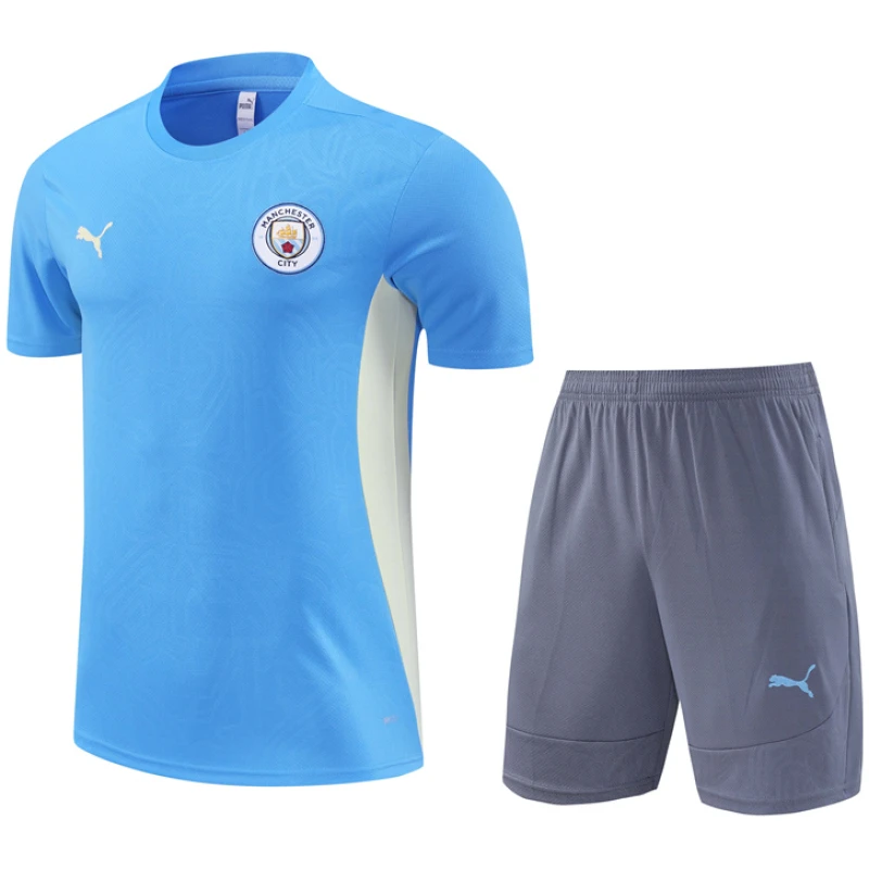 Ensemble d’entraînement court de Manchester City bleu 2024/25