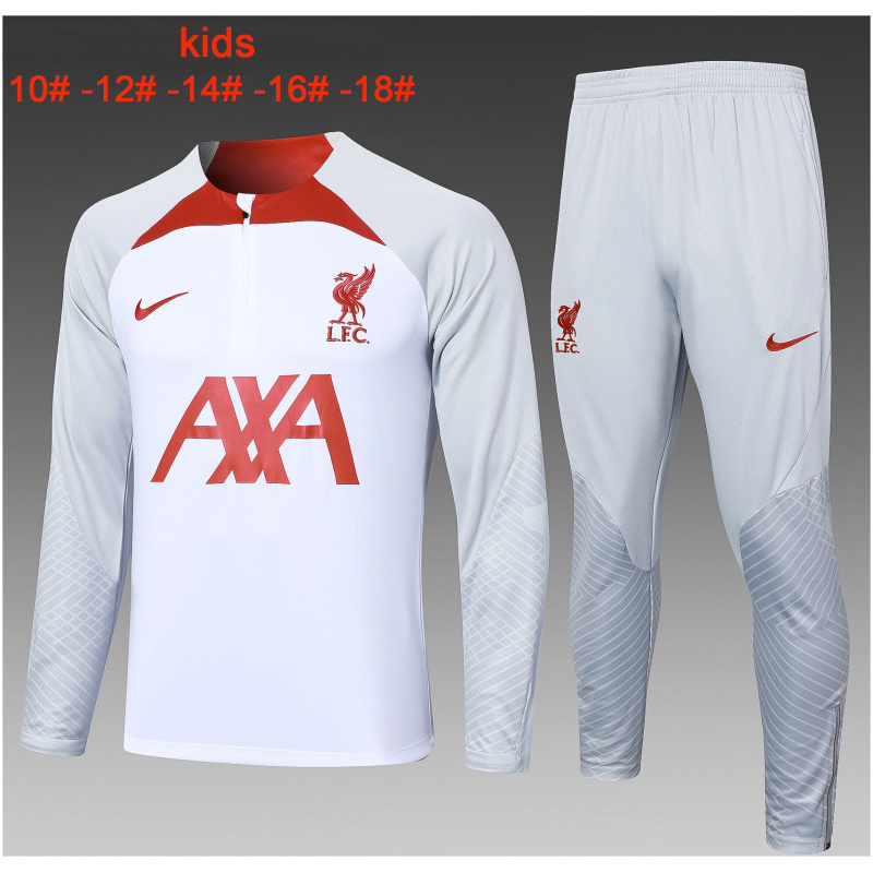 Ensemble d’entraînement enfant Liverpool blanc 2023/24