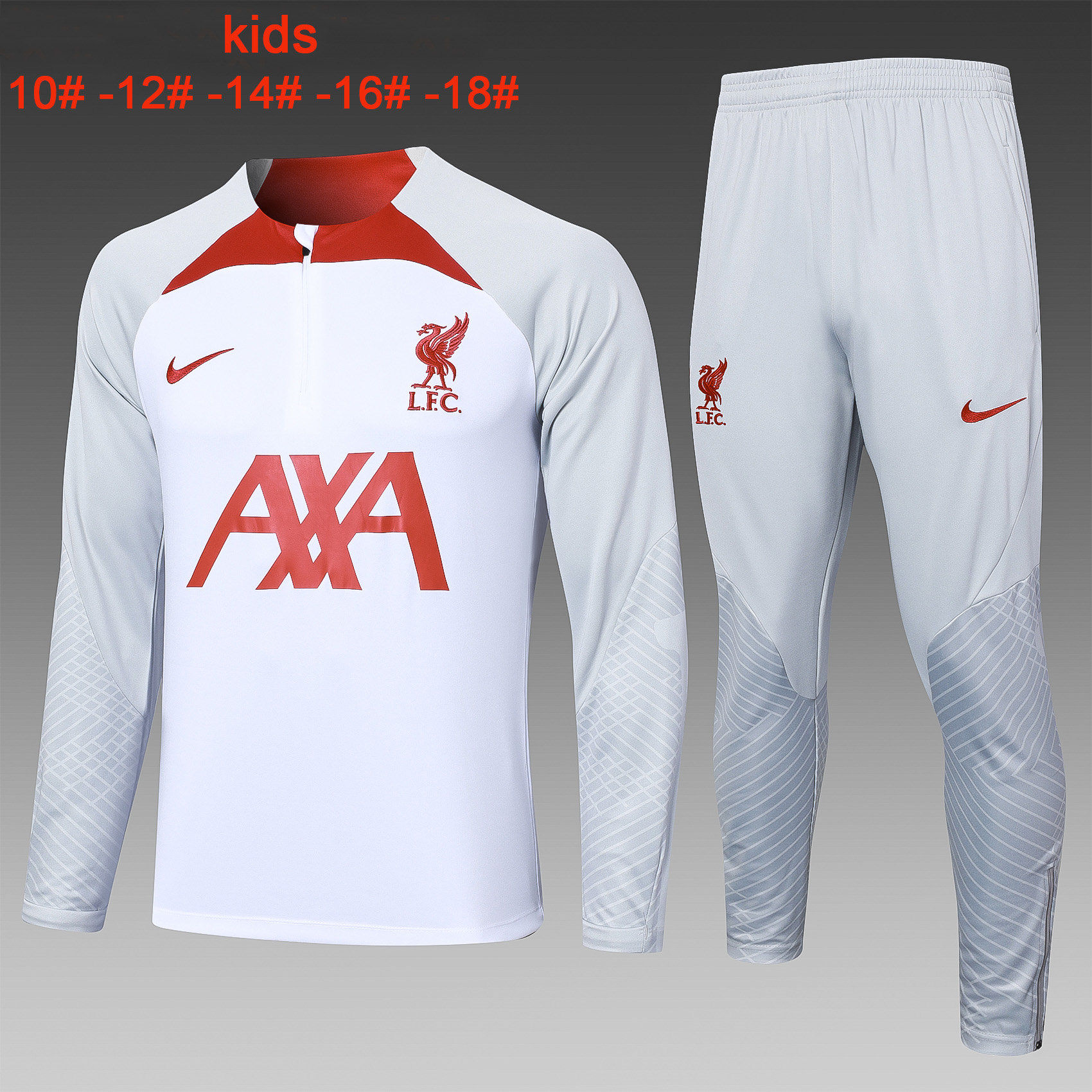 Ensemble d’entraînement enfant Liverpool blanc 2023/24
