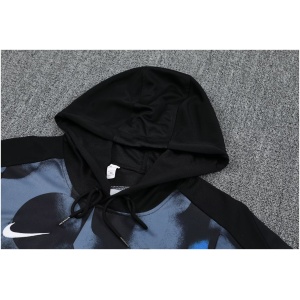 Sweat à capuche Inter Milan + Pantalon de survêtement ensemble d'entraînement Noir - Bleu 2024/25