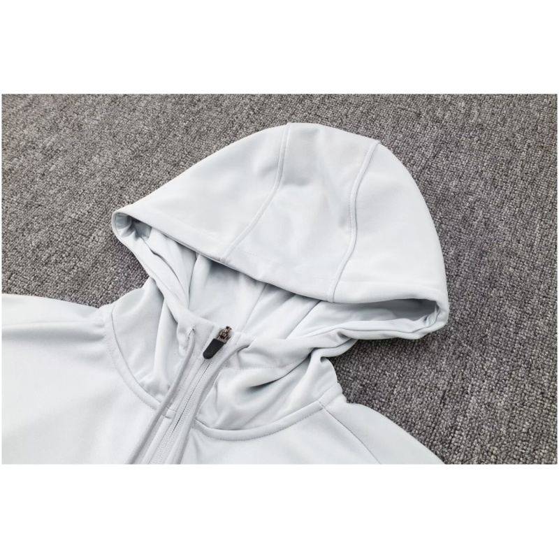 Survêtement d’entraînement Liverpool avec veste à capuche + pantalon gris clair 2024/25