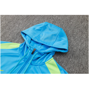 Survêtement Brésil : Sweat à Capuche + Pantalon d'Entraînement Bleu 2024