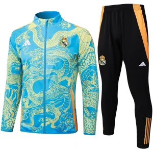 Ensemble de survêtement Real Madrid Veste + Pantalon Bleu Clair Dragon 2024/25