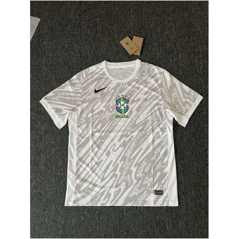 Maillot Blanc Gardien de But Brésil 2024