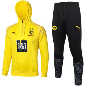 Survêtement Borussia Dortmund Hoodie Sweat + Pantalon Entraînement Jaune 2023/24