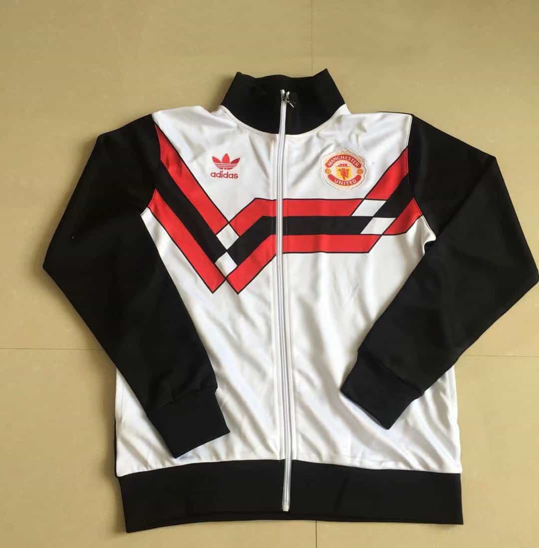 Veste Rétro Manchester United Noire – Blanche 1990