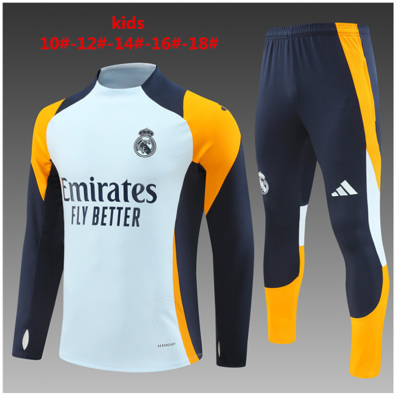 Ensemble d’entraînement enfant Real Madrid bleu clair 2024/25