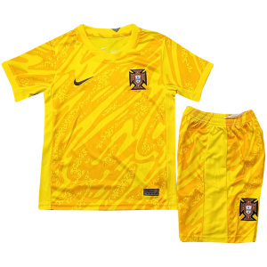 Maillot de gardien de but jaune pour enfants du Portugal 2024