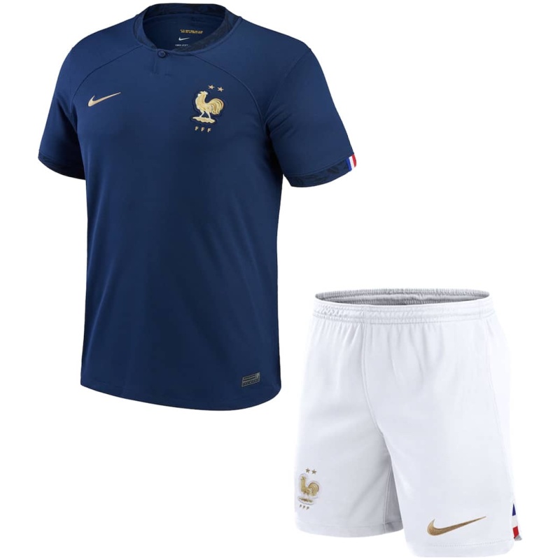 Maillot domicile enfant de l’équipe de France pour la Coupe du Monde de la FIFA Qatar 2022