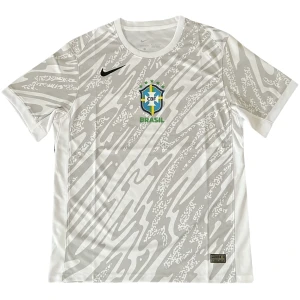 Maillot Blanc Gardien de But Brésil 2024