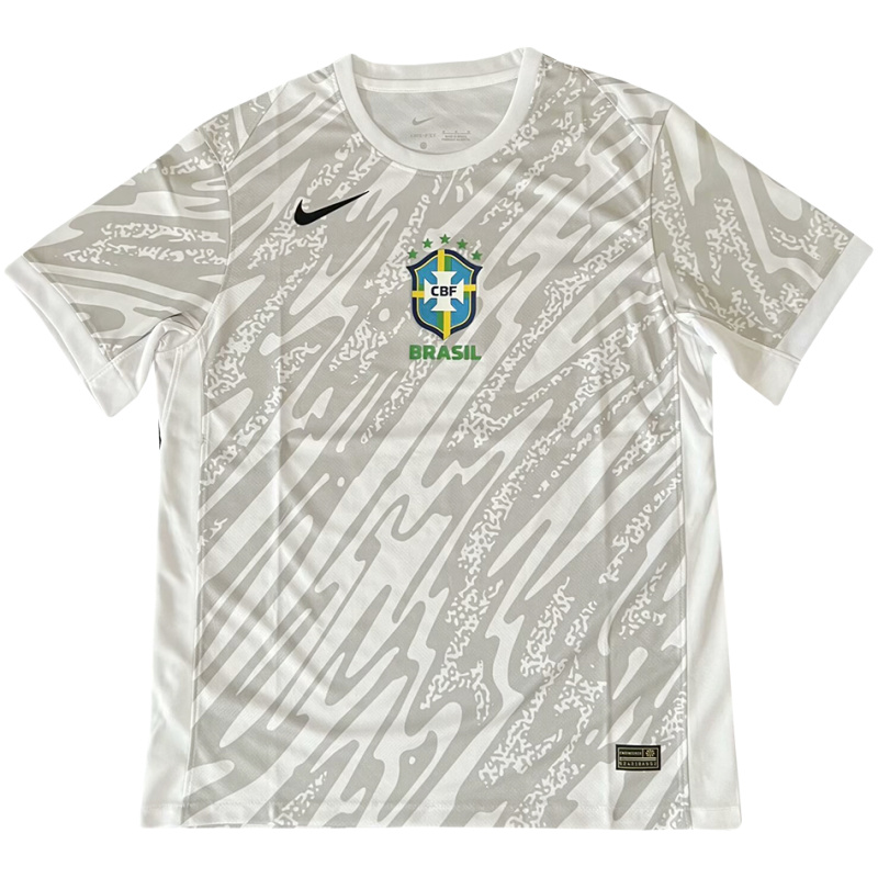Maillot Blanc Gardien de But Brésil 2024