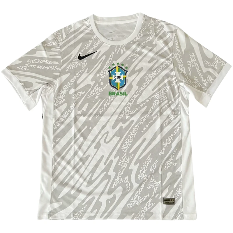 Maillot Blanc Gardien de But Brésil 2024