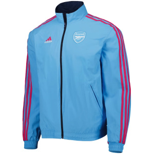 Veste Windrunner réversible à fermeture éclair complète avec logo de l'équipe sur le terrain Arsenal - Saison 2023/24 - Marine
