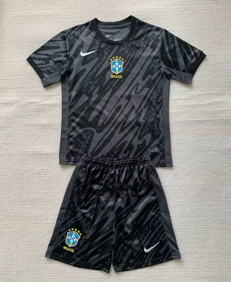 Maillot de Gardien Enfant Brésil Noir 2024