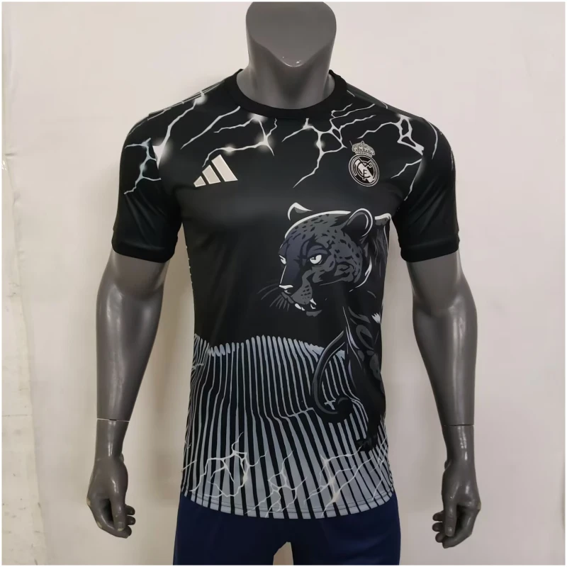 Maillot Édition Spéciale Léopard Noir Real Madrid 2024/25