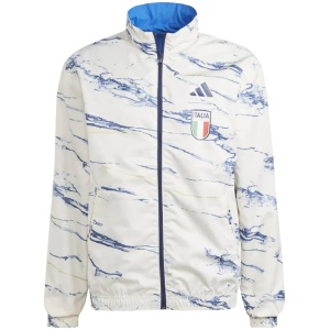 Veste réversible avec logo de l’équipe d’Italie sur le terrain et hymne, modèle Windrunner à fermeture éclair complète 2023/24.