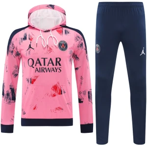 Ensemble de survêtement d’entraînement PSG x Jordan – Sweat à capuche + Pantalon avec motifs roses 2024/25