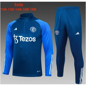 Ensemble d’entraînement pour enfants Manchester United bleu 2023/24