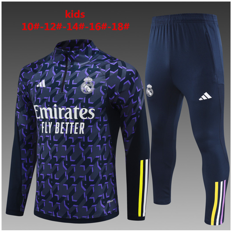 Ensemble d’entraînement enfant Real Madrid violet 2023/24