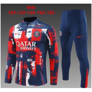 Ensemble d’entraînement PSG pour enfants rouge – bleu 2024/25