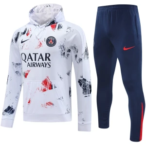 Sweat à capuche PSG + Pantalon Ensemble d’entraînement Motifs Blancs 2024/25