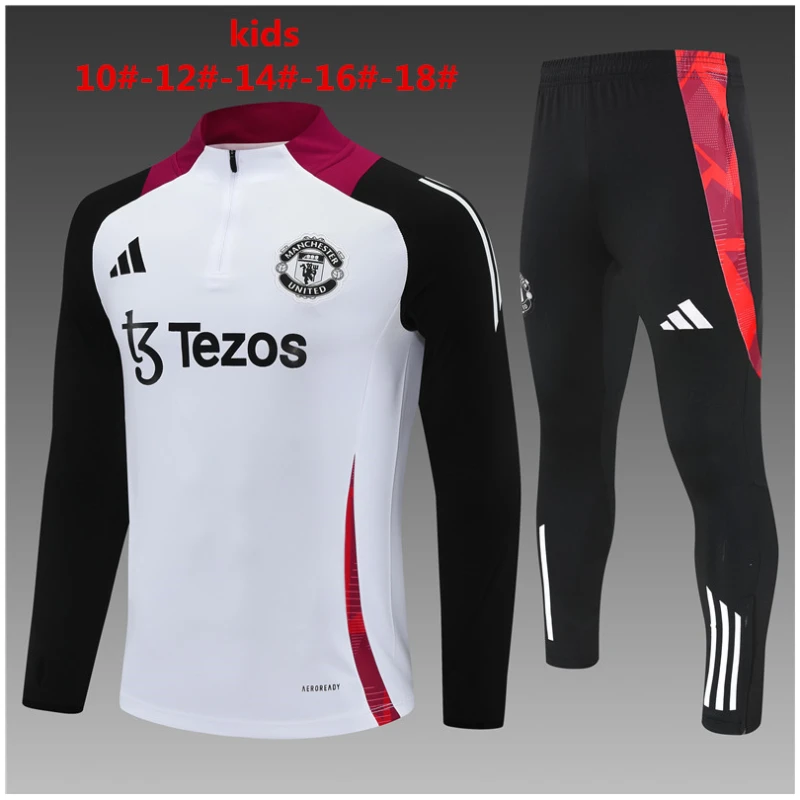 Tenue d’entraînement enfant Manchester United blanche 2024/25