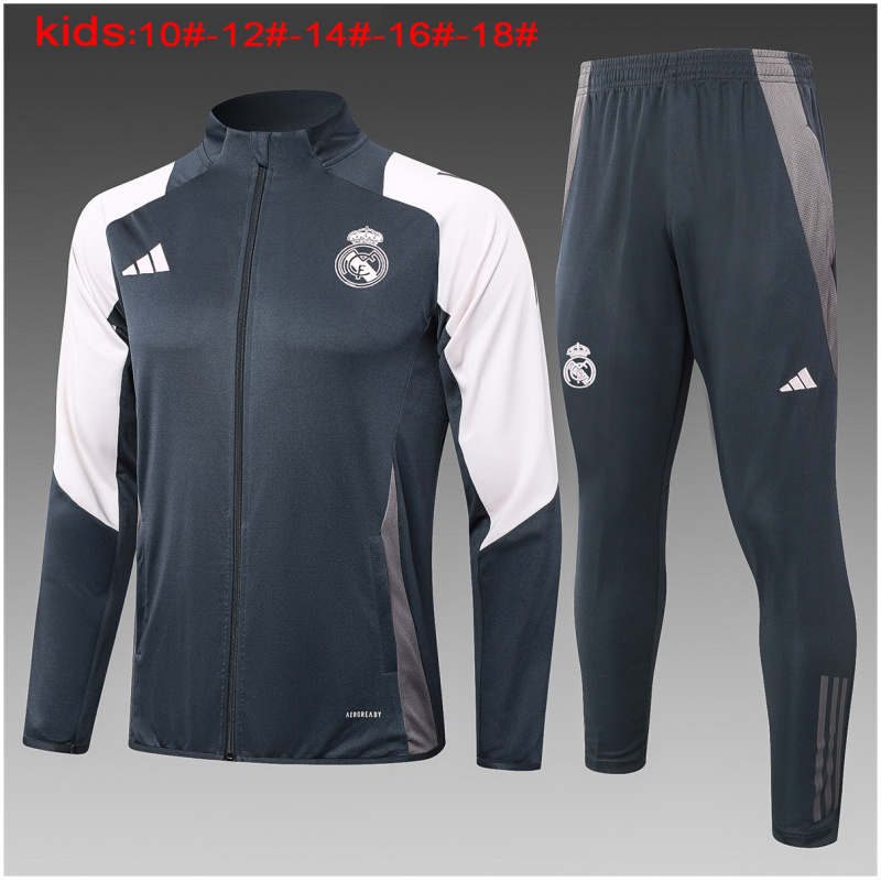 Ensemble de survêtement enfant Real Madrid Veste + Pantalon Gris 2024/25