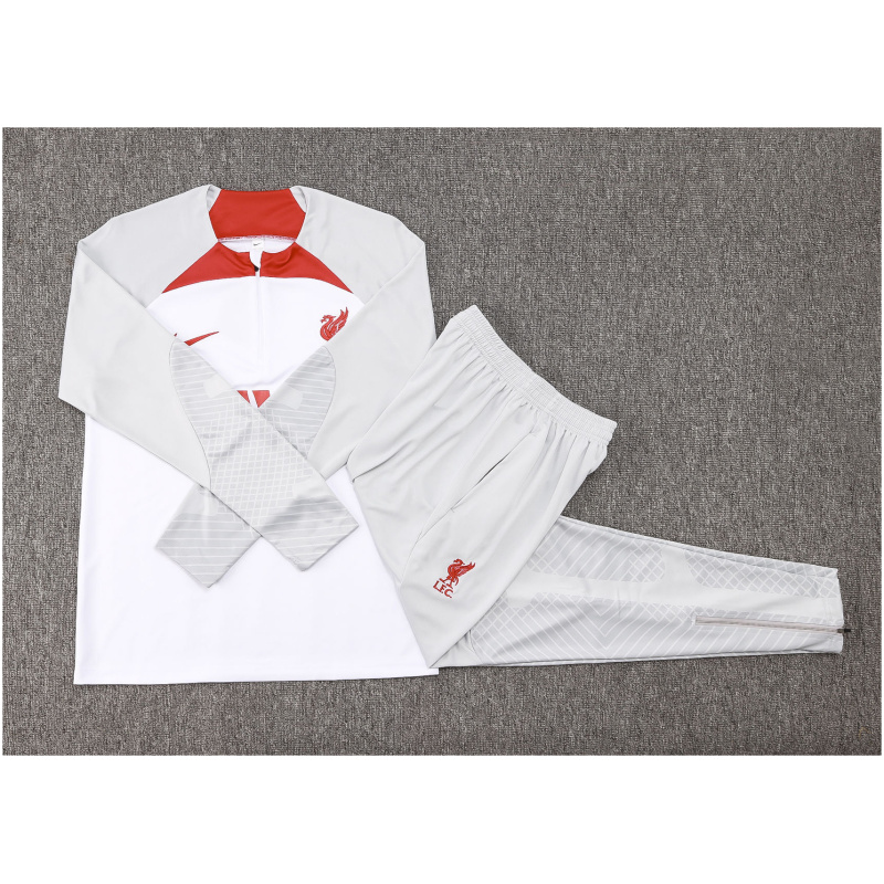 Ensemble d’entraînement enfant Liverpool blanc 2023/24