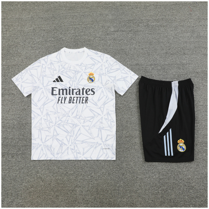 Tenue d’entraînement courte pour enfants Real Madrid blanche 2024/25
