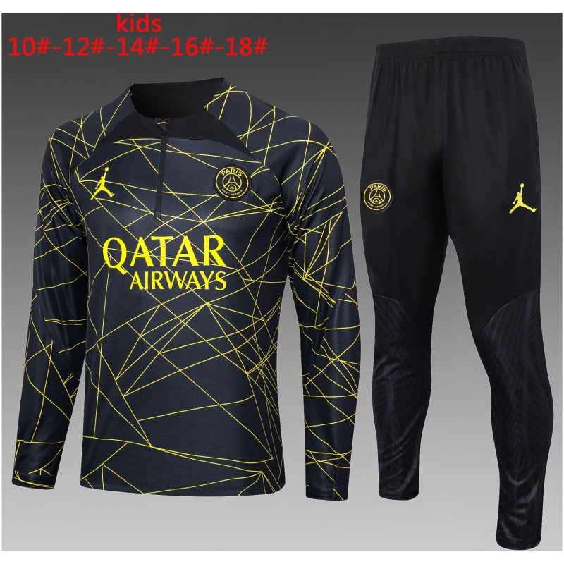 Tenue d’entraînement PSG x Jordans pour enfants noire 2023/24
