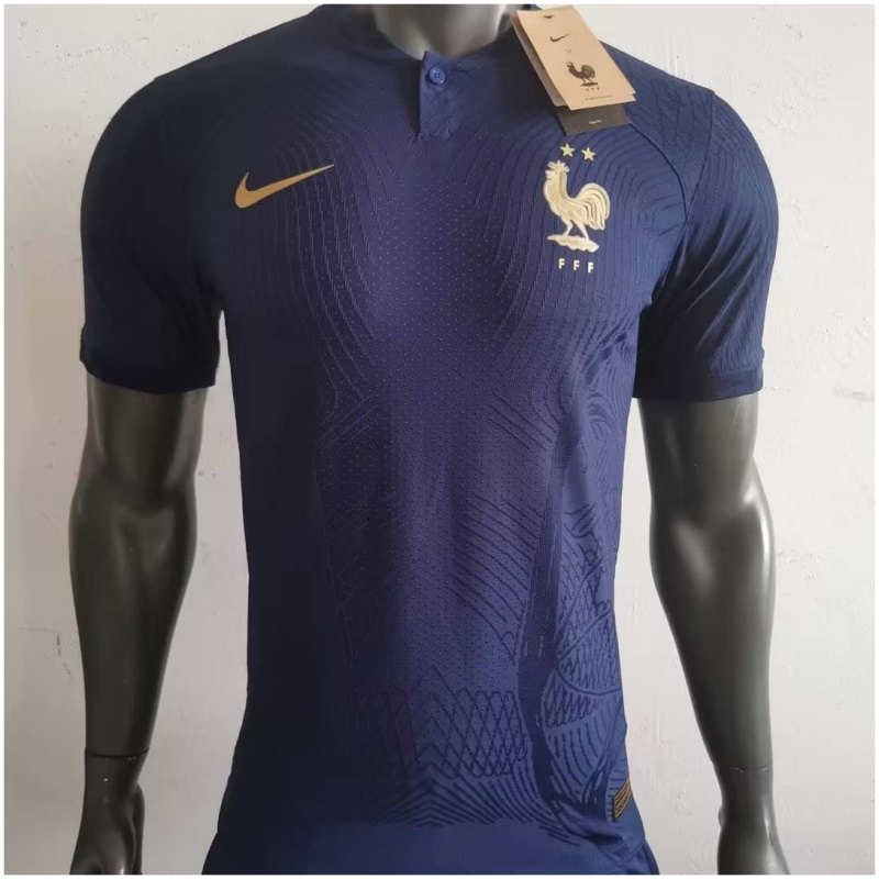 Maillot domicile authentique de France Vapor joueur Coupe du Monde de la FIFA Qatar 2022 – joueur