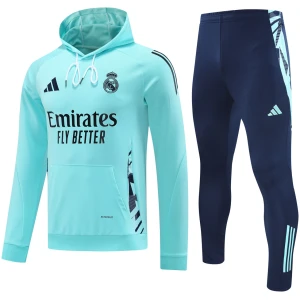 Sweat à capuche Real Madrid + Pantalon Ensemble d’entraînement Vert 2024/25