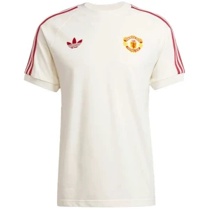 Maillot Adidas Originals Manchester United 3 Bandes en Pur Coton Blanc 2024/25 – joueur