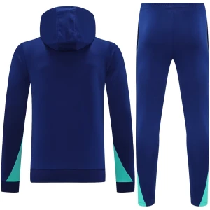 Ensemble de survêtement Brésil Hoodie Sweat + Pantalon Entraînement Bleu Marine 2025
