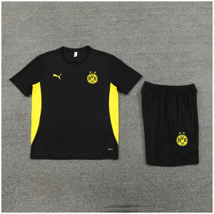 Tenue d'entraînement courte pour enfants Borussia Dortmund noire 2024/25