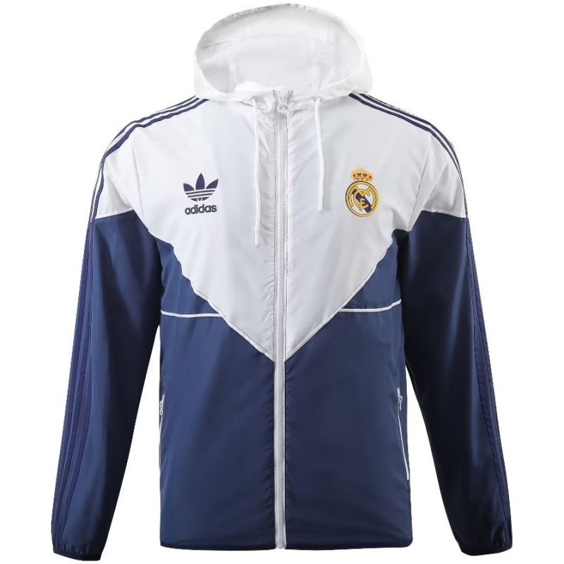 Veste coupe-vent toutes saisons Real Madrid blanche 2023/24