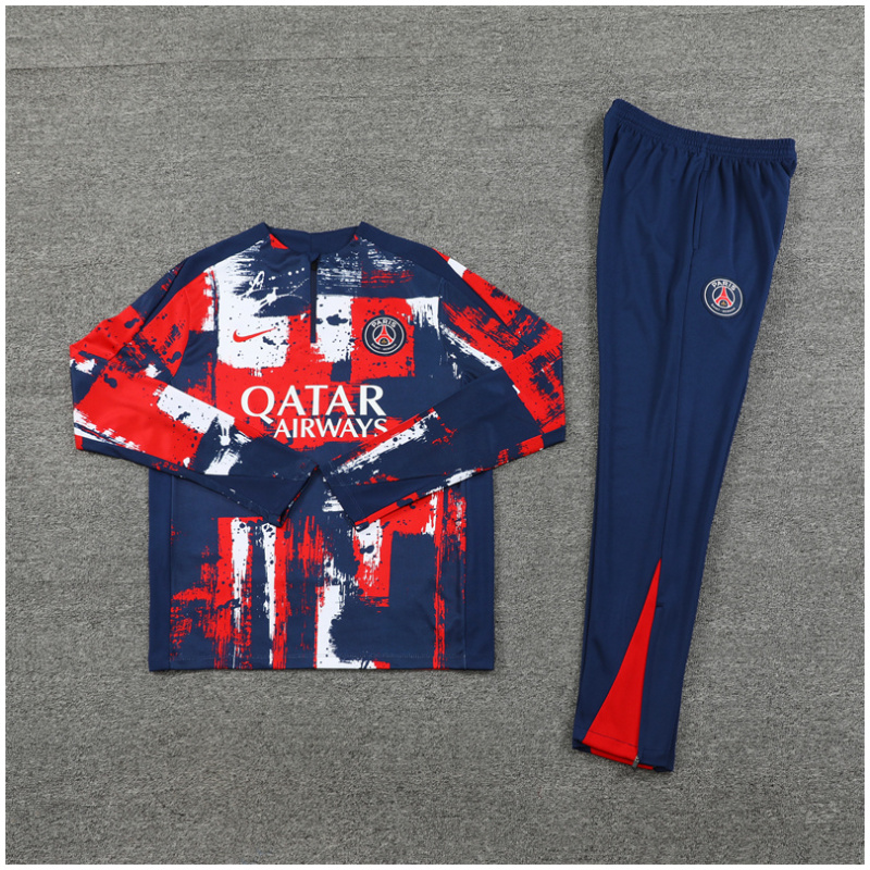 Ensemble d’entraînement PSG pour enfants rouge – bleu 2024/25