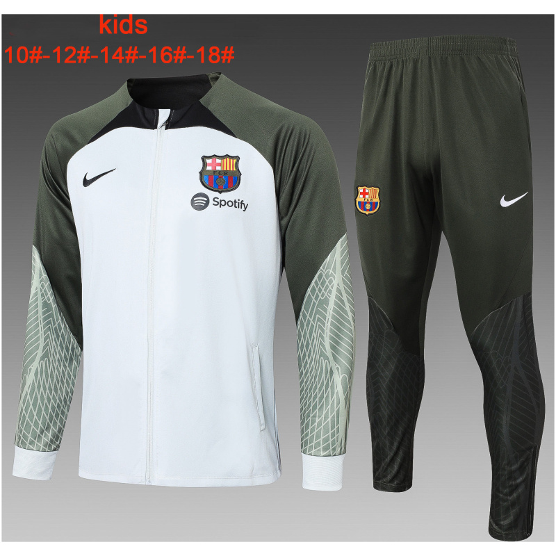 Ensemble de survêtement pour enfants FC Barcelone Veste + Pantalon Vert Clair 2023/24