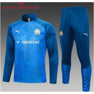 Ensemble d’entraînement Olympique de Marseille pour enfants Bleu Pyramide 2023/24