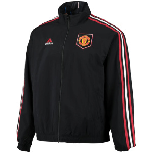 Veste Windrunner réversible à fermeture éclair complète avec logo de l'équipe sur le terrain et hymne de Manchester United 2023/24