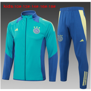 Ensemble d’entraînement Ajax pour enfants : Veste + Pantalon Bleu Lac 2024/25