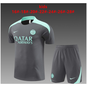 Maillot d’entraînement court PSG pour enfants gris 2024/25