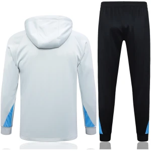 Sweat-shirt à capuche PSG + pantalon ensemble d’entraînement gris clair 2024/25