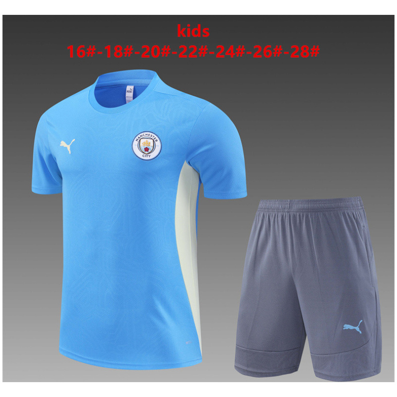 Ensemble d’Entraînement Court pour Enfants Manchester City Bleu 2024/25