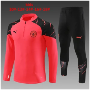 Ensemble d’entraînement enfant Manchester City rouge 2023/24