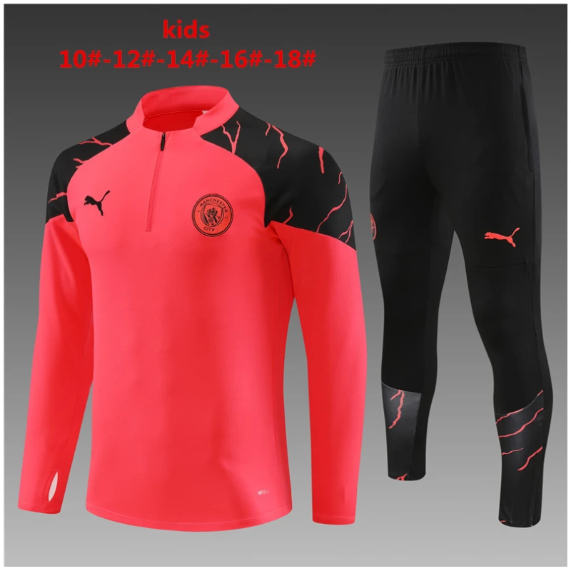 Ensemble d’entraînement enfant Manchester City rouge 2023/24