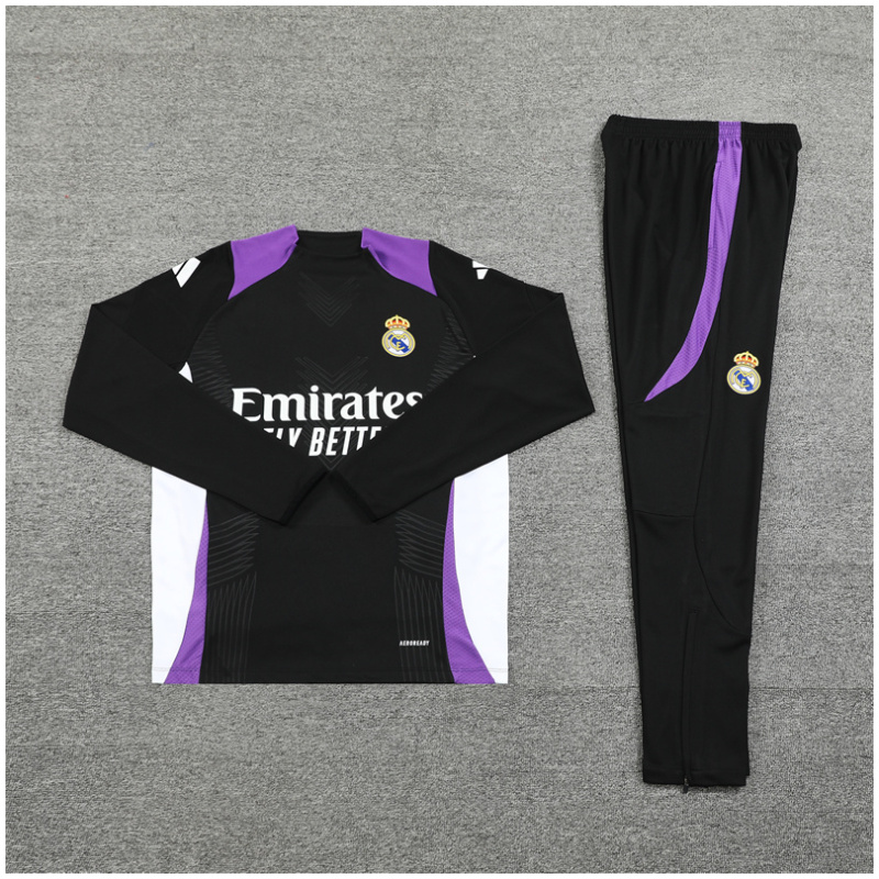 Ensemble d’entraînement pour enfants Real Madrid Noir – Violet 2024/25