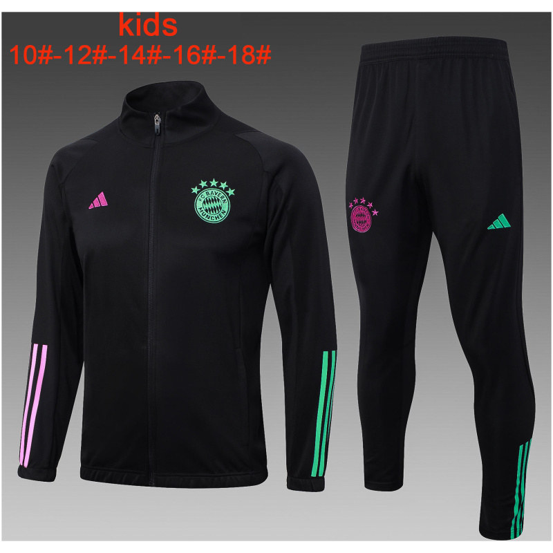 Ensemble de survêtement enfants Bayern Munich Veste + Pantalon Noir 2023/24
