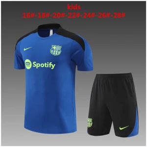 Tenue d’entraînement courte pour enfants Barcelone bleue 2024/25